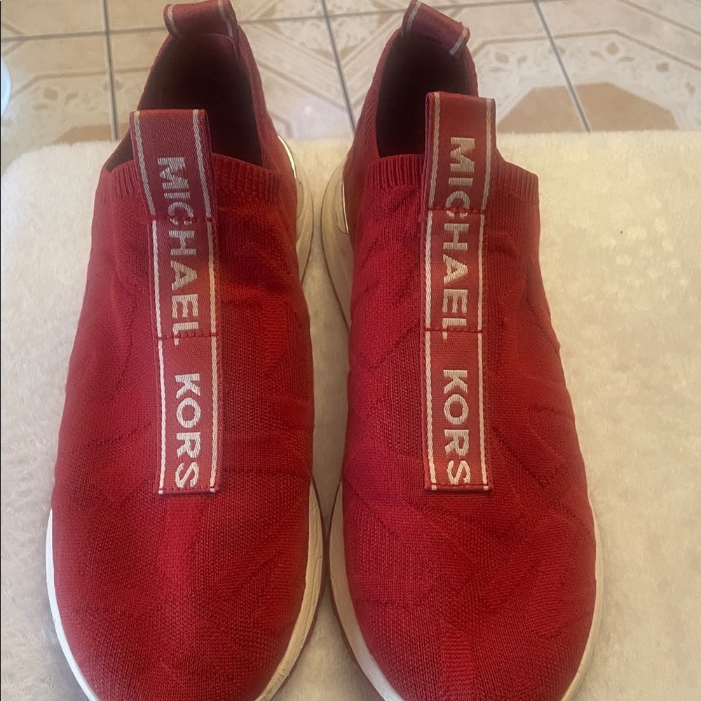 Michael Kors Red Slip-On Sneakers
